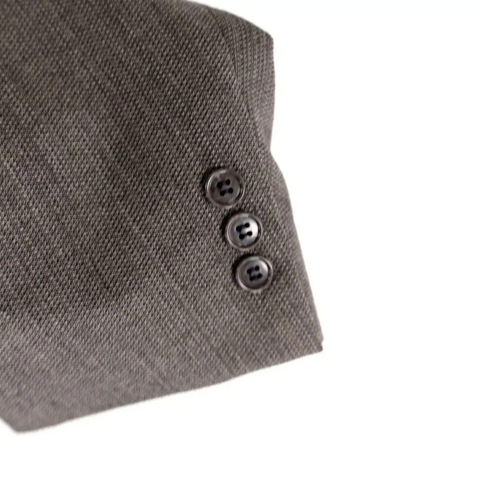 Pierre Cardin Textured Tweed Wool Gray Check 2 Button‎ Blazer 44L